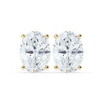 2.0 TCW Oval Cut Moissanite Hidden Halo Stud Earrings in Gold 1