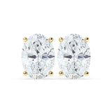 2.0 TCW Oval Cut Moissanite Hidden Halo Stud Earrings in Gold 1