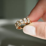Stunning 1.65 TCW Oval Moissanite Stones Bezel Wedding Bands 2