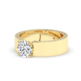 Stunning 1.0 CT Round Moissanite Men's Wedding Band with Solitaire & Hidden Diamond Design 5