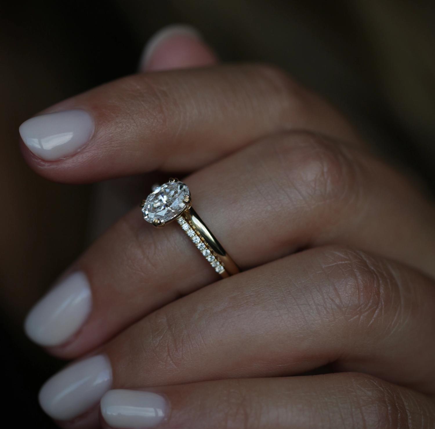 1.21 CT Oval Cut Pave CVD E/VS1 Diamond Engagement Ring 15