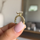 Stunning 3.0 CT Radiant Moissanite Engagement Ring in Pave Design 6