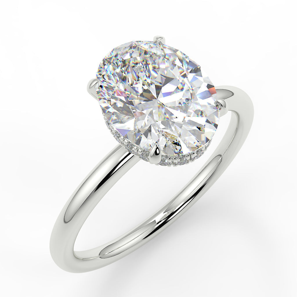 Stunning 2.11 CT Oval Moissanite Engagement Ring with Hidden Halo Design 5