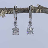 Round Cut Cubic Zirconia in 925 Sterling Silver Earrings 4