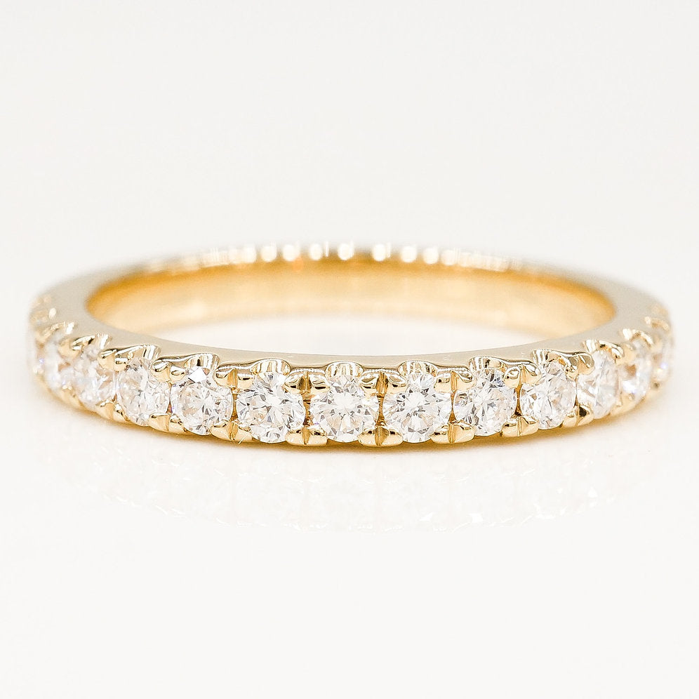 Stunning 0.6 TCW Round Moissanite Stones In Full Eternity Wedding Band 1