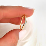 Stunning 0.06 TCW Round Moissanite Stones Curved Wedding Bands 3