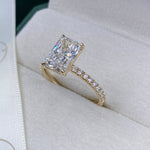 Stunning 2.30 CT Radiant Moissanite Engagement Ring with Pave Design 3