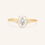 Stunning 0.40 CT Oval Moissanite Engagement Ring With Cluster Design 1