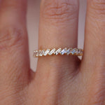 Stunning 0.4 TCW Baguette Moissanite Stones In Half Eternity Wedding Band 5