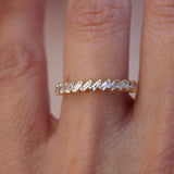 Stunning 0.4 TCW Baguette Moissanite Stones In Half Eternity Wedding Band 5