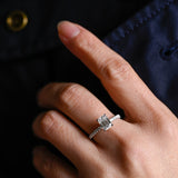 Stunning 1.0 - 2.0 CT Emerald Moissanite Engagement Ring With Hidden Halo Design 2