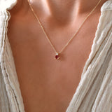 0.38 TCW Round Garnet Lab Made Diamond- January Birthstone Necklace 3