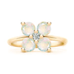 1.0 TCW Round Opal Lab Made Diamond- October Birthstone Engagement Ring 4