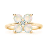 1.0 TCW Round Opal Lab Made Diamond- October Birthstone Engagement Ring 4