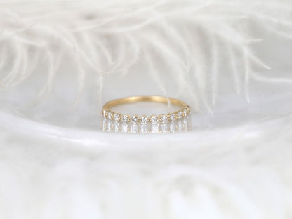 Stunning 0.35 TCW Round Moissanite Stones Half Eternity Wedding Bands 1