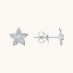 0.30 TCW Round Cut Moissanite Floral Stud Earrings in Gold 2