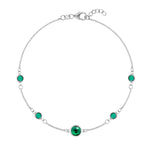 0.25 CT Round Emerald Lab Made Diamond-May Birthstone Dainty Bracelet 5