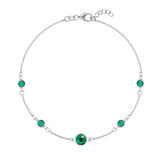 0.25 CT Round Emerald Lab Made Diamond-May Birthstone Dainty Bracelet 5