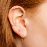 1.0 TCW Round Cut Moissanite Cuff Earrings in Gold 7