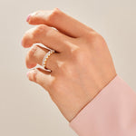 Stunning 0.70 CT Round Moissanite Stones Half Eternity Wedding Band 5