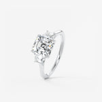 Asscher Three Stone Lab Grown Diamond Engagement Ring
