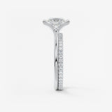 Princess Half Bezel Lab Grown Diamond Engagement Ring