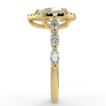 Stunning 0.81 CT Pear Moissanite Engagement Ring with Halo & Pave Design 3