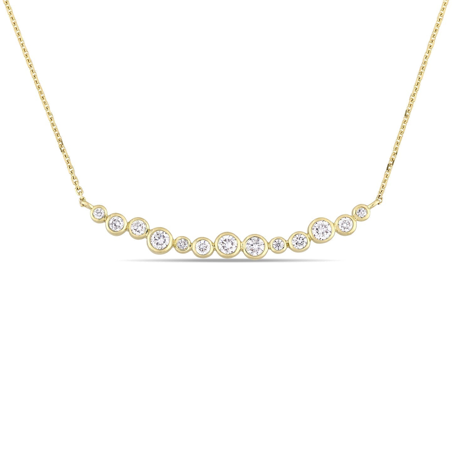 Round Cut Cubic Zirconia in 925 Sterling Silver Necklace 1