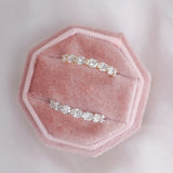 Stunning 0.4 TCW Oval Moissanite Stones in Half Eternity Wedding Band 8