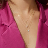 0.30 CT Princess & Round Moissanite Diamond Cluster Pendant Necklace in Solid Gold 6