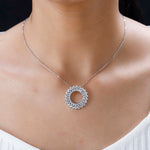Round Cut Cubic Zirconia in 925 Sterling Silver Necklace 2
