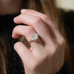 Stunning 0.50-1.50 CT Round Moissanite Engagement Ring With Cluster Design 11