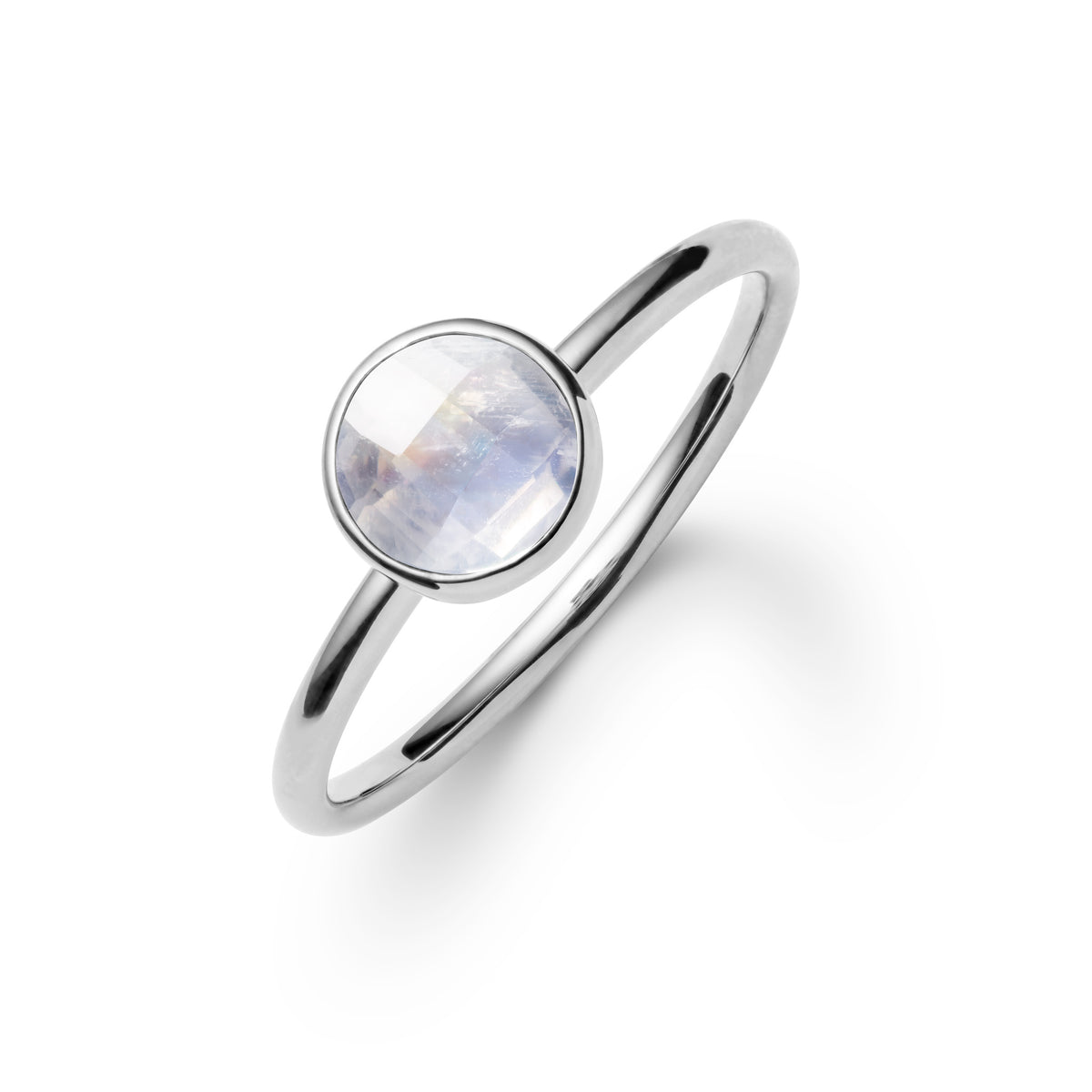 0.84 CT Round Moonstone Lab Made Diamond-June Birthstone Solitaire Engagement Ring 7
