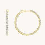 0.30 TCW Round Cut Moissanite Big Hoops Earrings in Gold 1