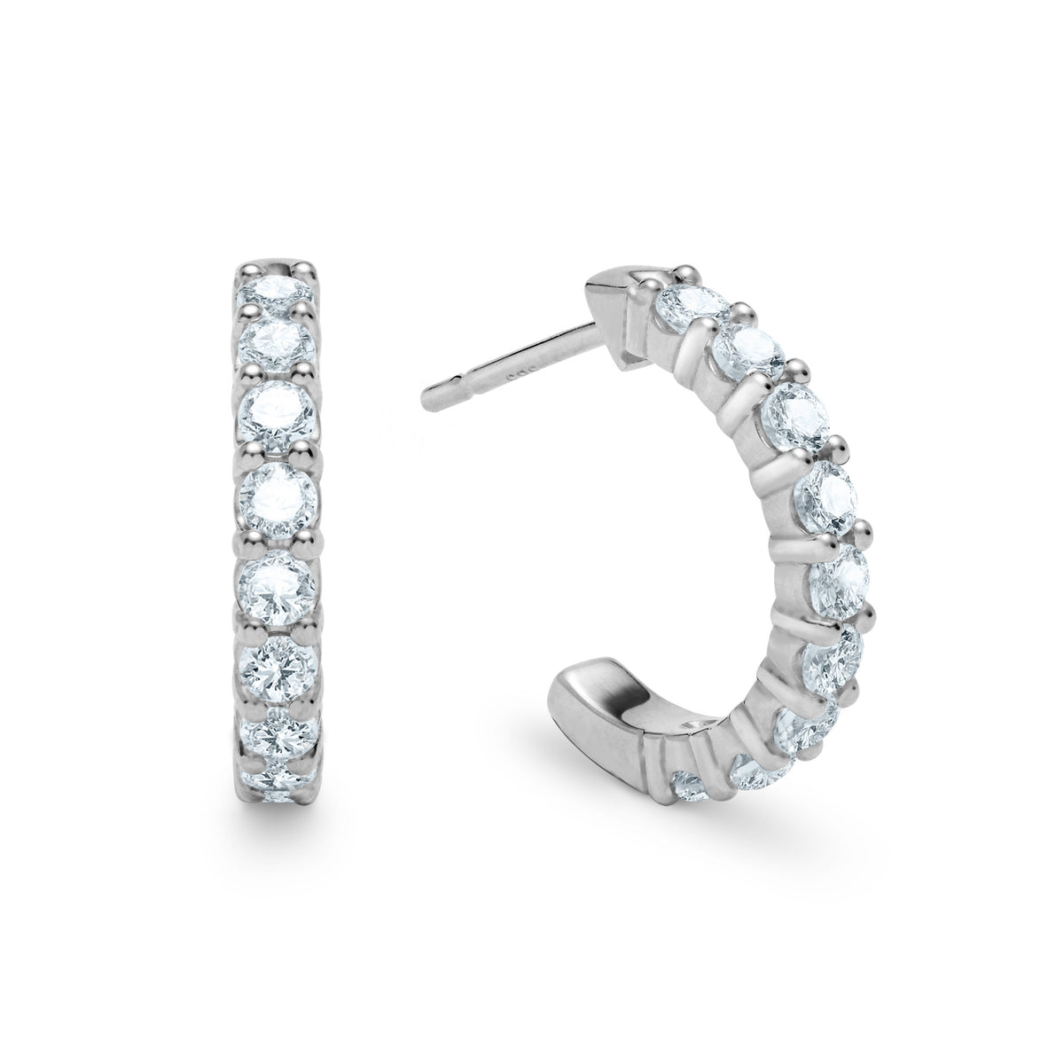 1.08 TCW Round Aquamarine Lab Made Diamond- March Birthstone Hoops 5