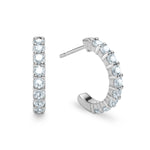 1.08 TCW Round Aquamarine Lab Made Diamond- March Birthstone Hoops 5