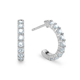 1.08 TCW Round Aquamarine Lab Made Diamond- March Birthstone Hoops 5