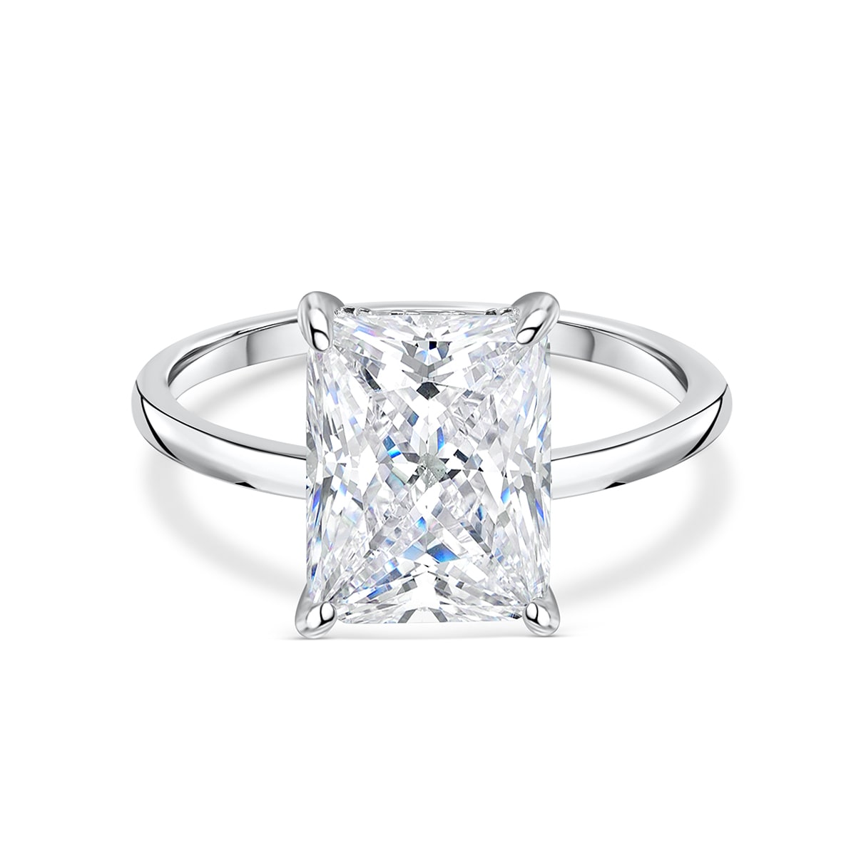 Stunning 3.0 CT Radiant Moissanite Engagement Ring with Hidden Halo Design 1