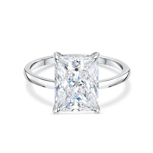 Stunning 3.0 CT Radiant Moissanite Engagement Ring with Hidden Halo Design