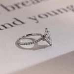 Stunning 1.0 - 2.0 CT Marquise Moissanite Engagement Ring with Pave Design 9