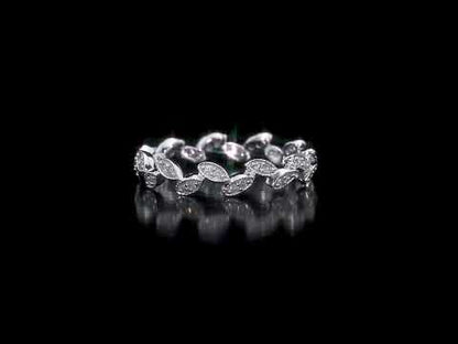 Round Cut Cubic Zirconia in 925 Sterling Silver Wedding Bands 11