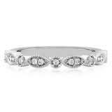 Stunning 0.26 TCW Round Moissanite Stones Milgrain Wedding Band 1