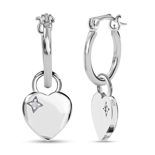 Round Cut Cubic Zirconia in 925 Sterling Silver Earrings 1