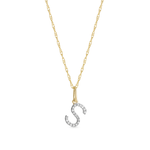 0.30 TCW Round Moissanite Diamond Customized Letter Pendant Necklace in Solid Gold 17