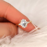 Stunning 2.5 CT Oval Moissanite Engagement Ring with Cluster Design 4