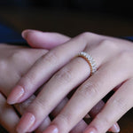 Stunning 0.5 TCW Emerald Moissanite Stones Full Eternity Wedding Bands 2