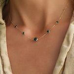 0.84 CT Round Emerald Lab Made Diamond-May Birthstone Dainty Necklace 3