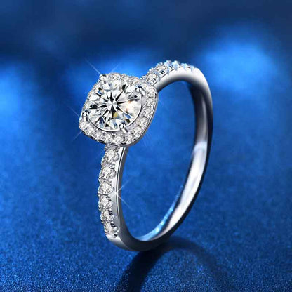 Round Cut Halo And Pave Style Cubic Zirconia in 925 Sterling Silver Ring 3