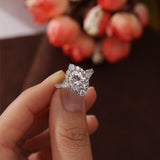Stunning 4.5 CT Oval Moissanite Engagement Ring with Halo & Pave Design 5