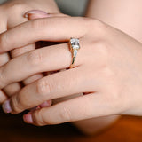 Stunning 1.0 - 2.0 CT Emerald Moissanite Engagement Ring with Three Stone Design 3